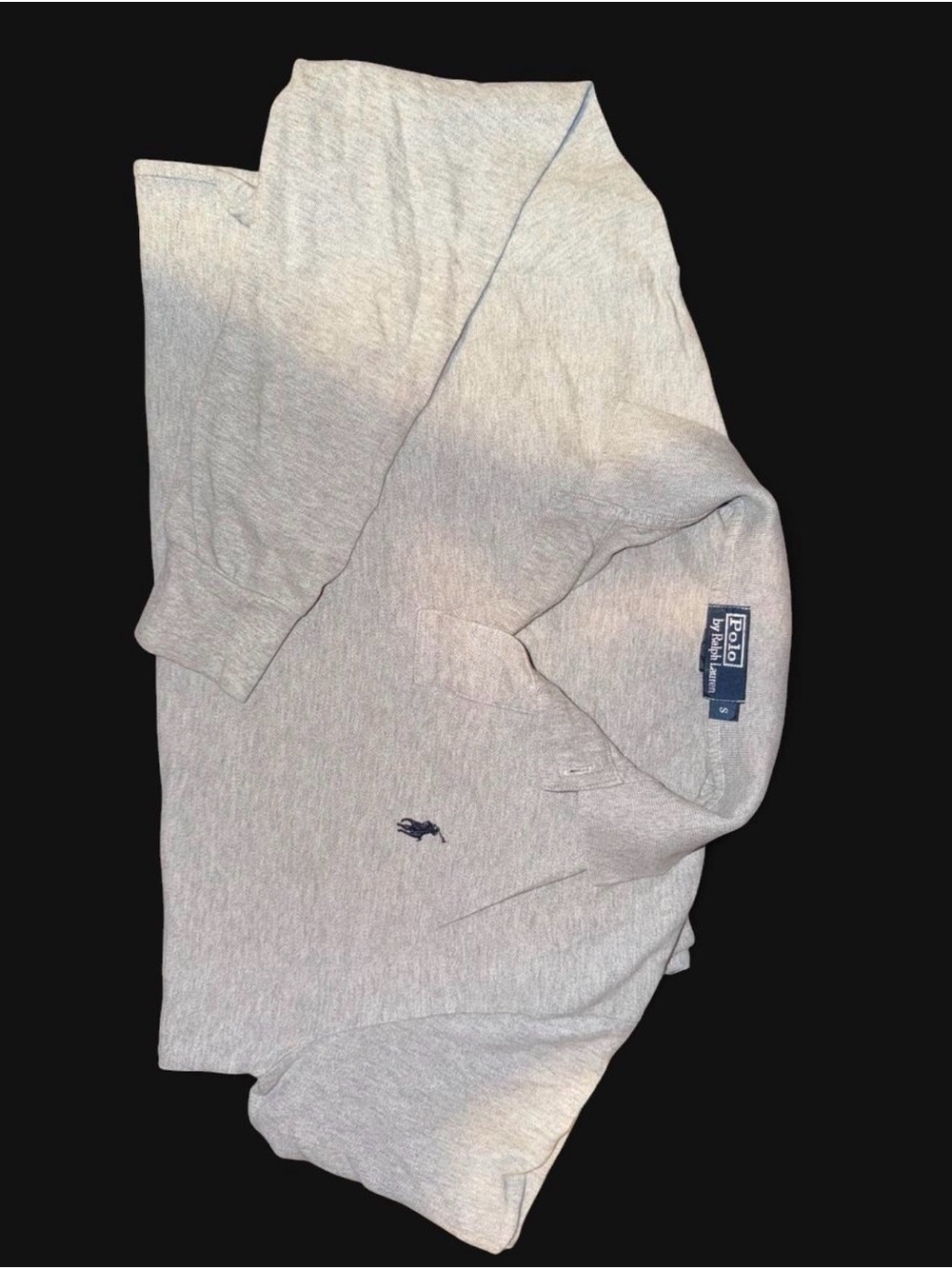 Polo by Ralph Lauren Heather Gray Long-Sleeve Polo with Navy Pony